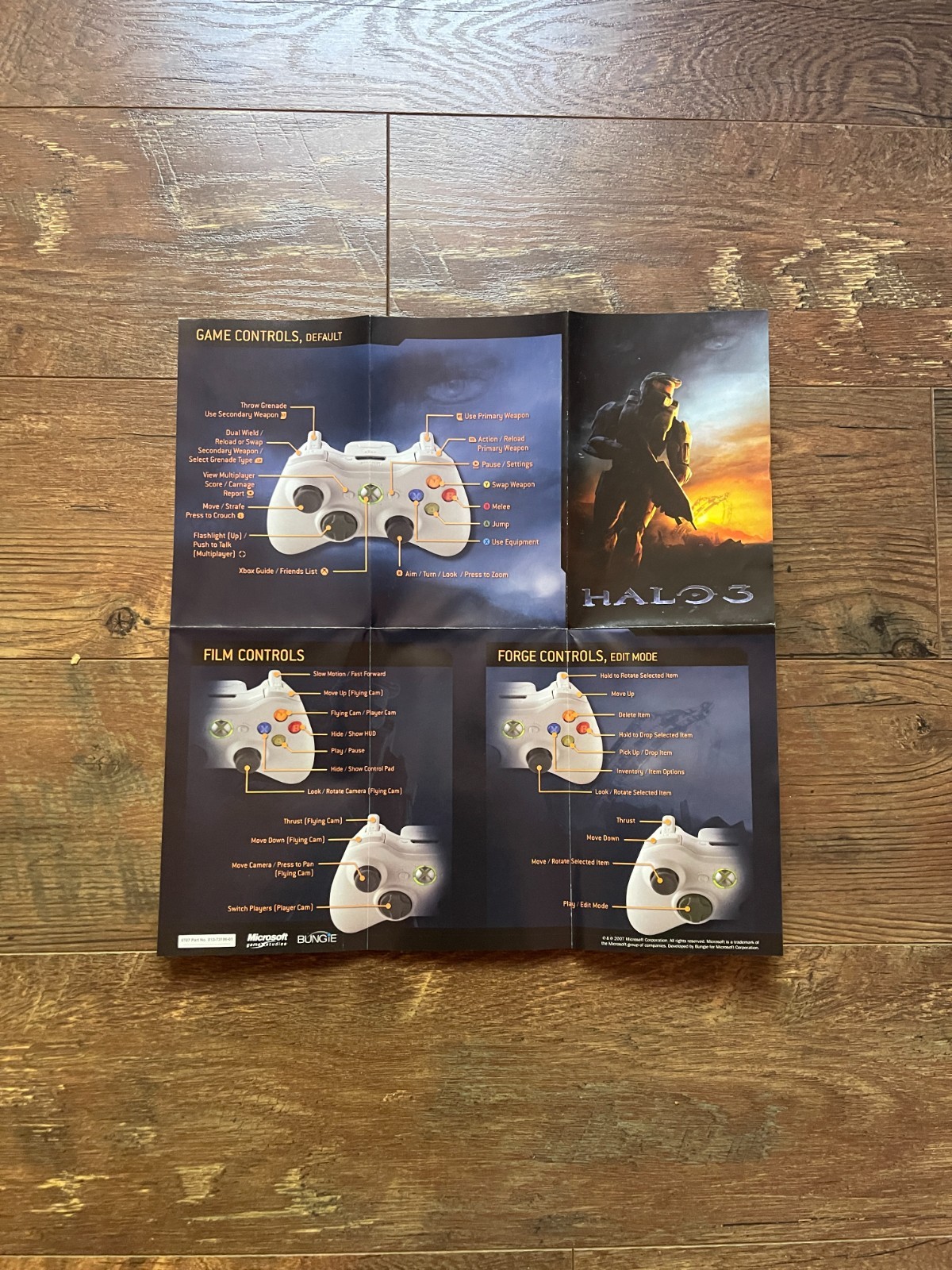 Halo 3 Xbox 360 Poster Insert Only 2007 Microsoft 13×14 OEM Bungie Master Chief