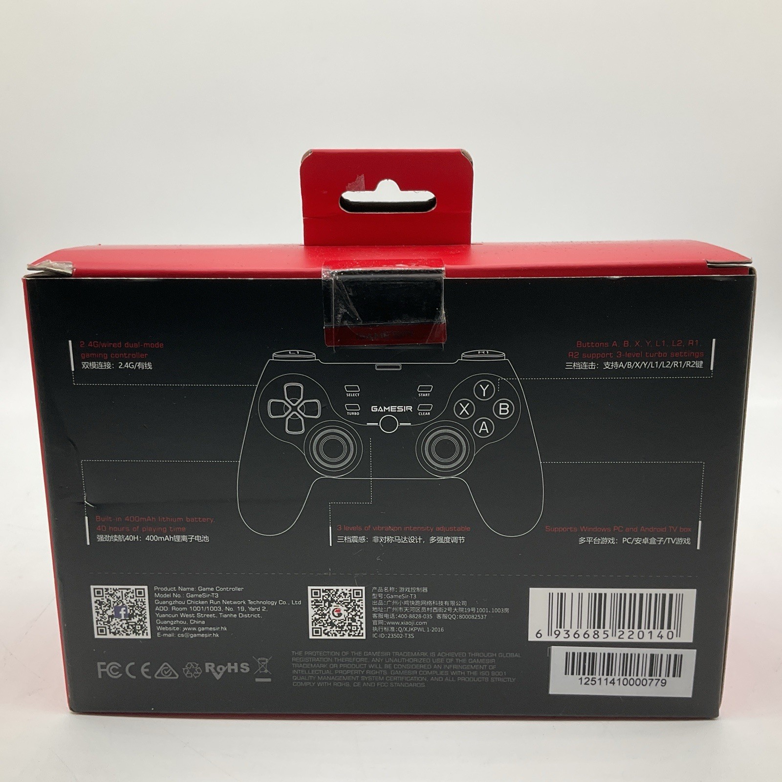 NEW GameSir T3 Wireless Game Controller Black For Windows PC & Android