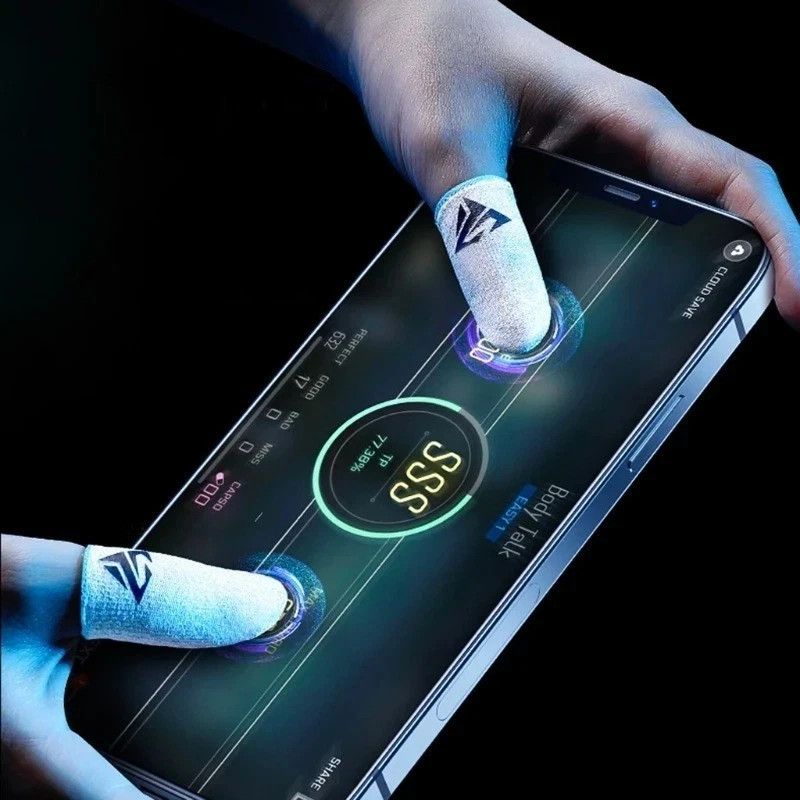2Pcs Gaming Finger Sleeves Anti-Sweat Thumb Cover for Mobile Games High quality.