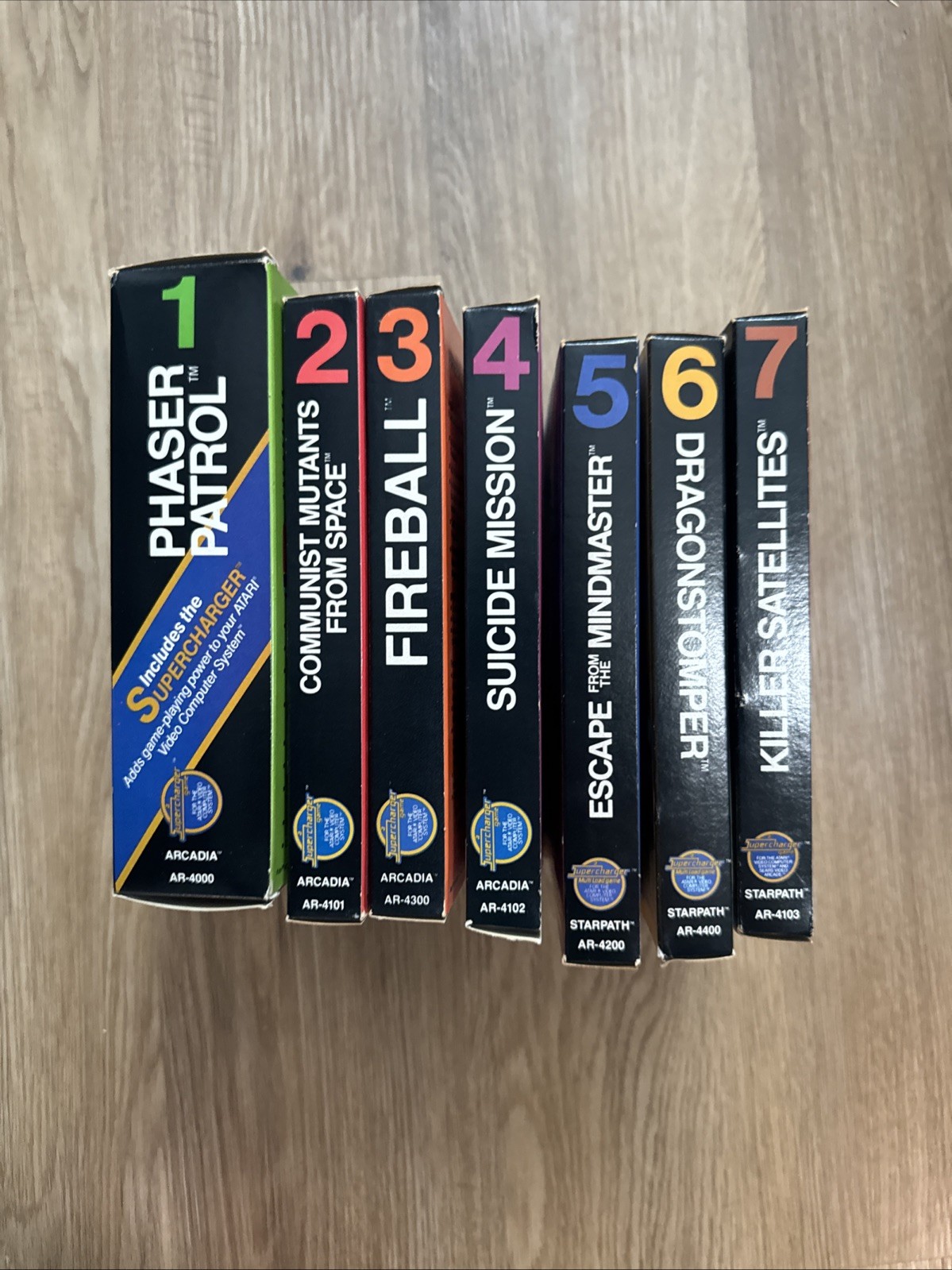 supercharger game lot 1 – 7 arcadia atari Game lot set phaser patrol communist