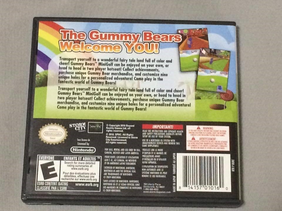 Nintendo DS Gummy Bears Minigolf Video Game Cartridge Rated E Storm City Games