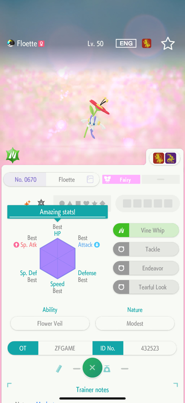 ✨6IV SHINY Floette + EVS🚀 POKEMON HOME✨Champions✨Online delivery⚡