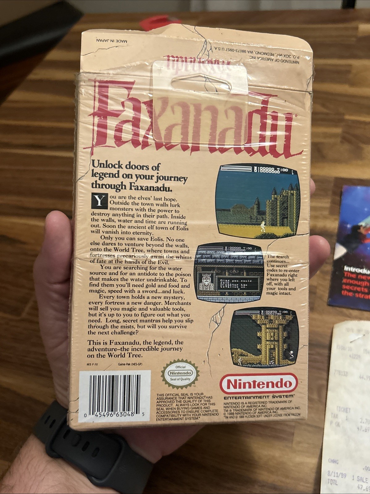 oval seal Faxanadu in box nintendo nes game w/ Toys “R” Us receipt Partial Seal