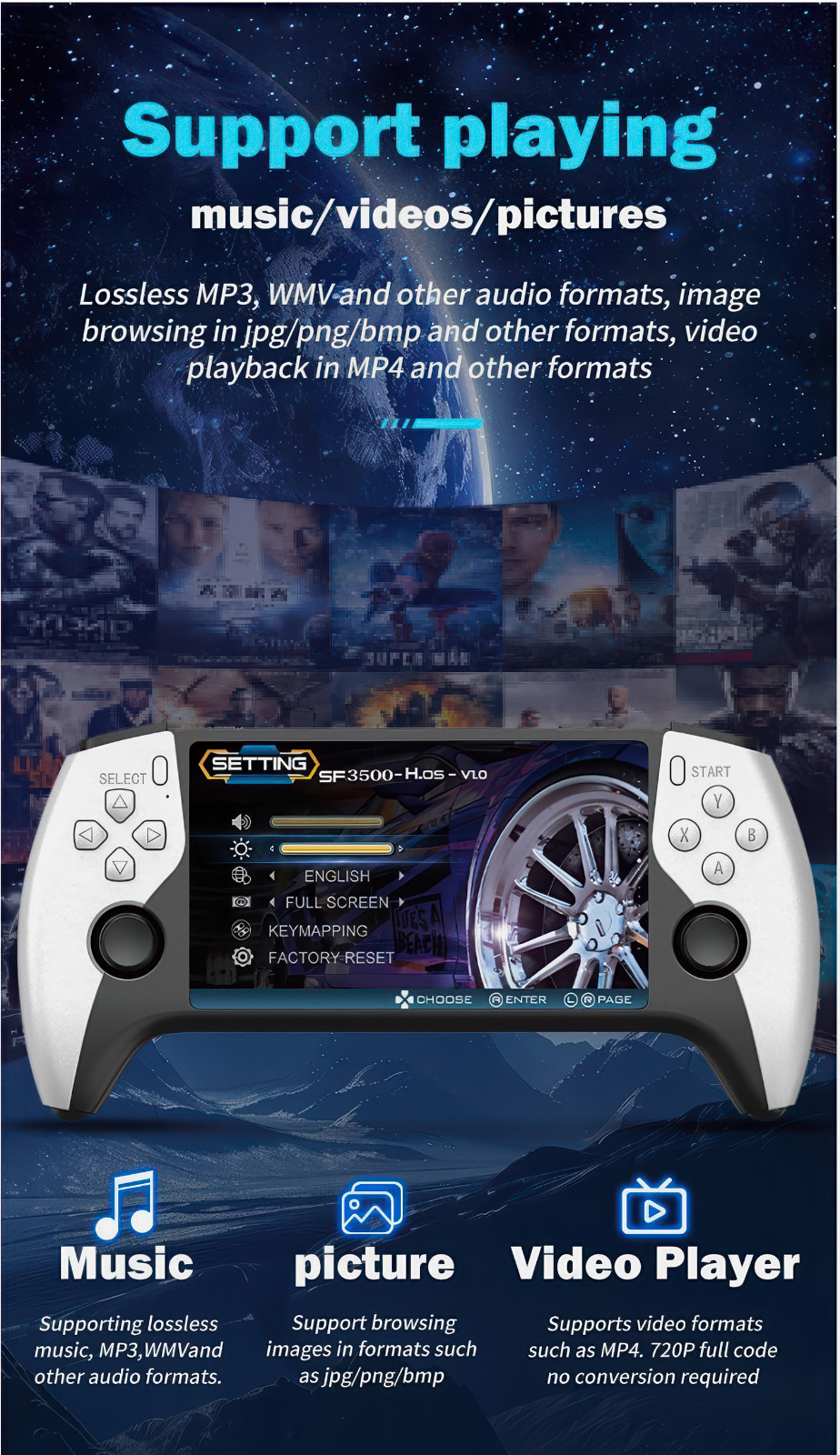SF3500 Handheld Game Console 5″ Inch IPS Screen 22959 Video Games 🔥🐲🔥