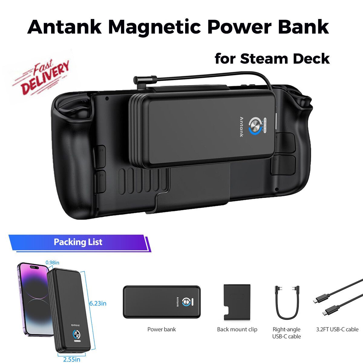 Steam Deck 20000mAh Magnetic Power Bank battery PACK 45W PD 3.0 Fast Charging