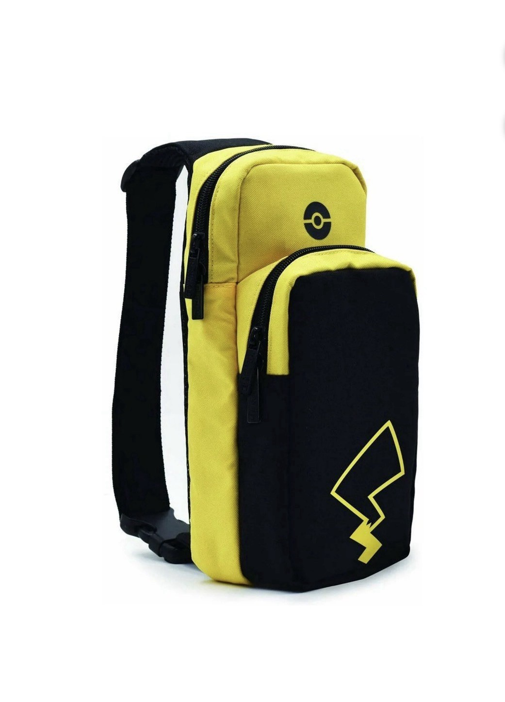 Pokemon Pikachu Themed Nintendo Switch Crossbody Carrying Case Black Yellow