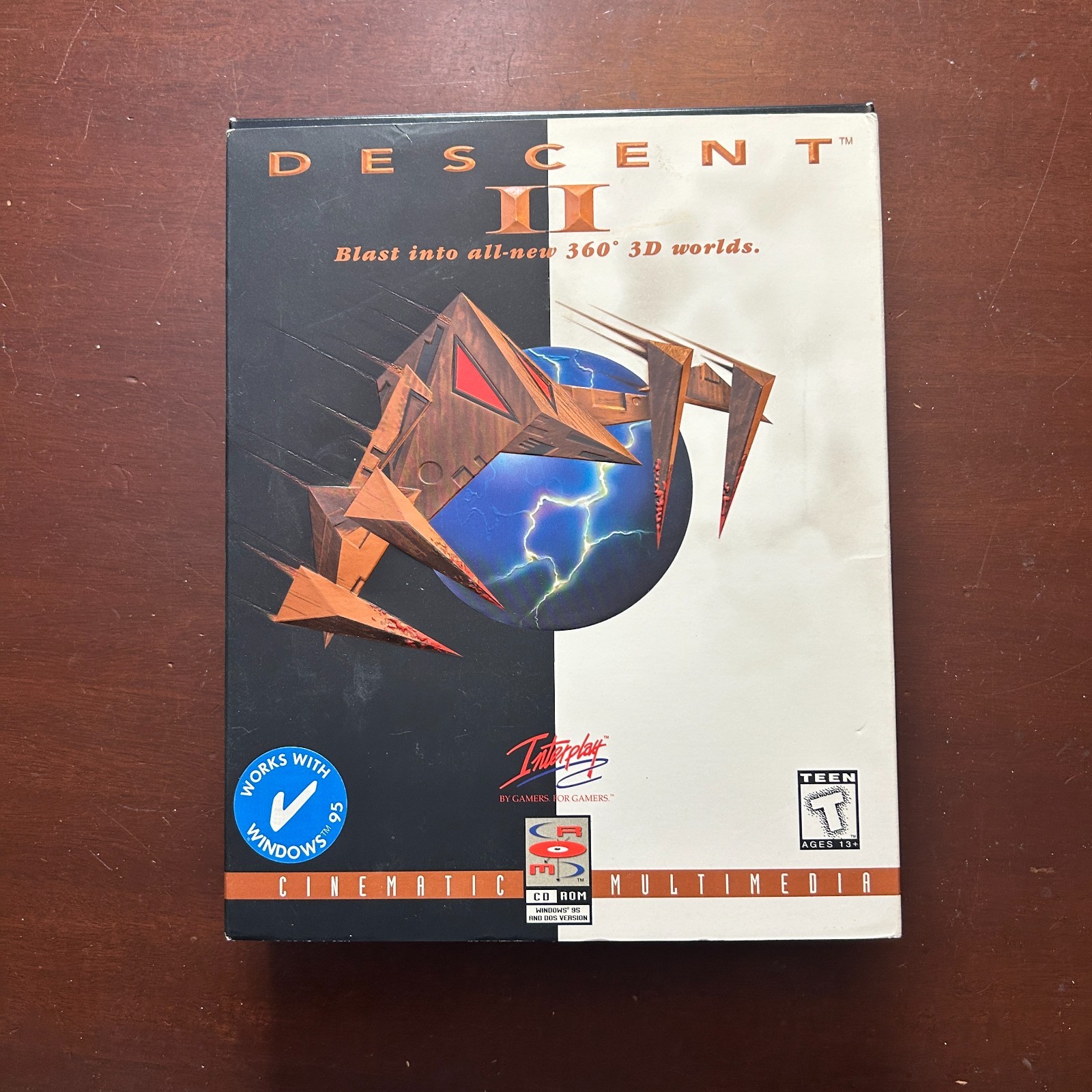 Vintage Descent 2 II PC CD-ROM 1996 Big Box Interplay Drone Battle Complete