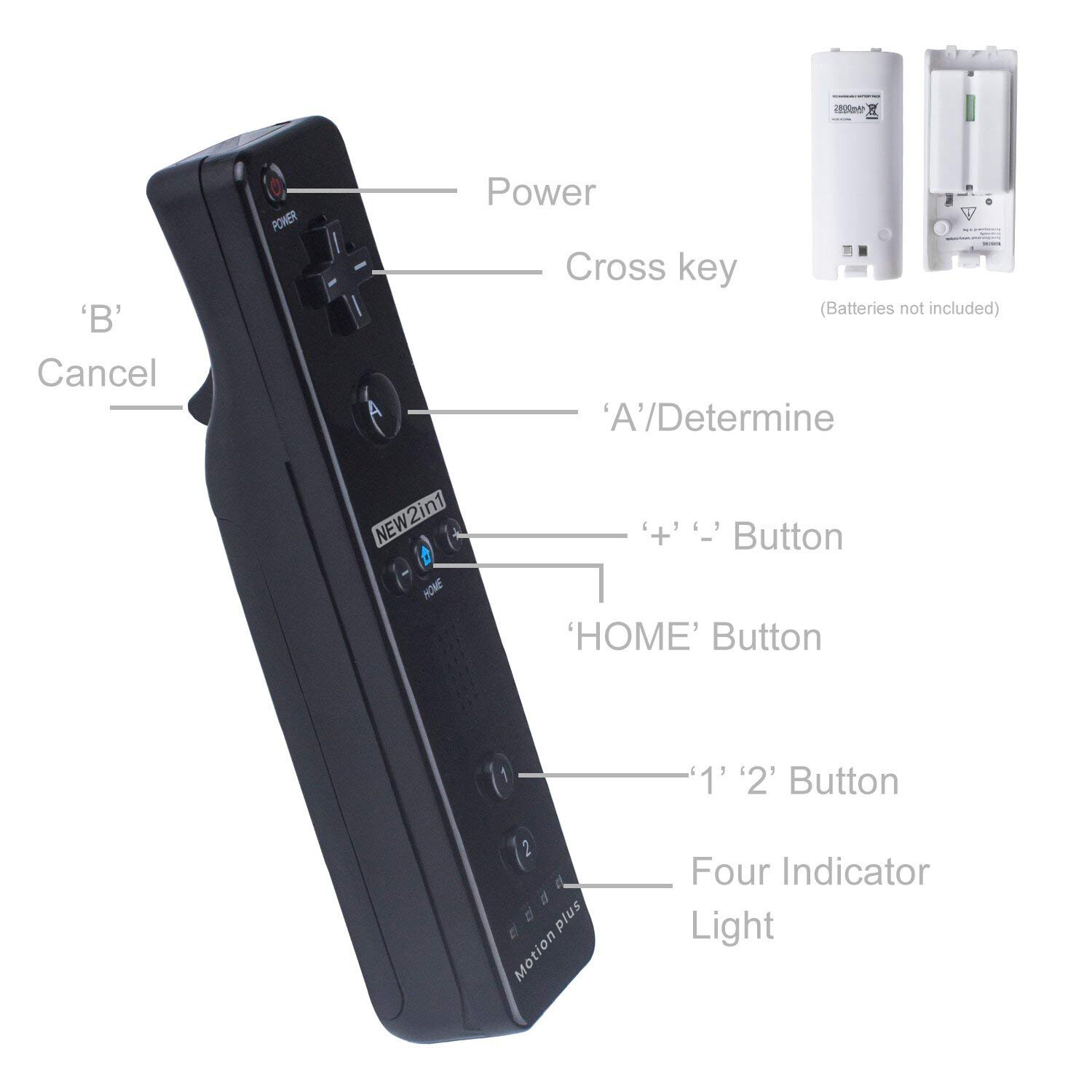 Built in Motion Plus Wii Remote & Nunchuck Controller Sets For Wii Wi U Console