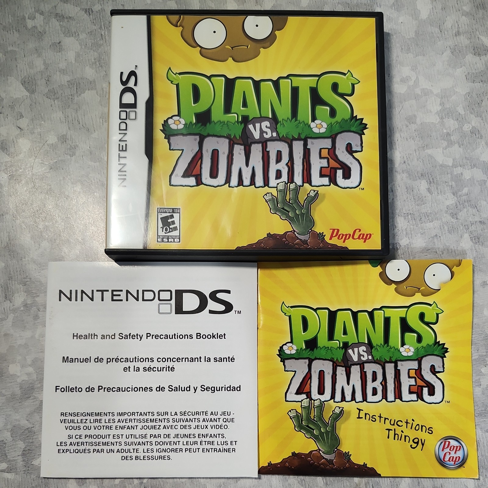 Plants vs. Zombies (Nintendo DS, 2011) No Game! Case And Manual Only!