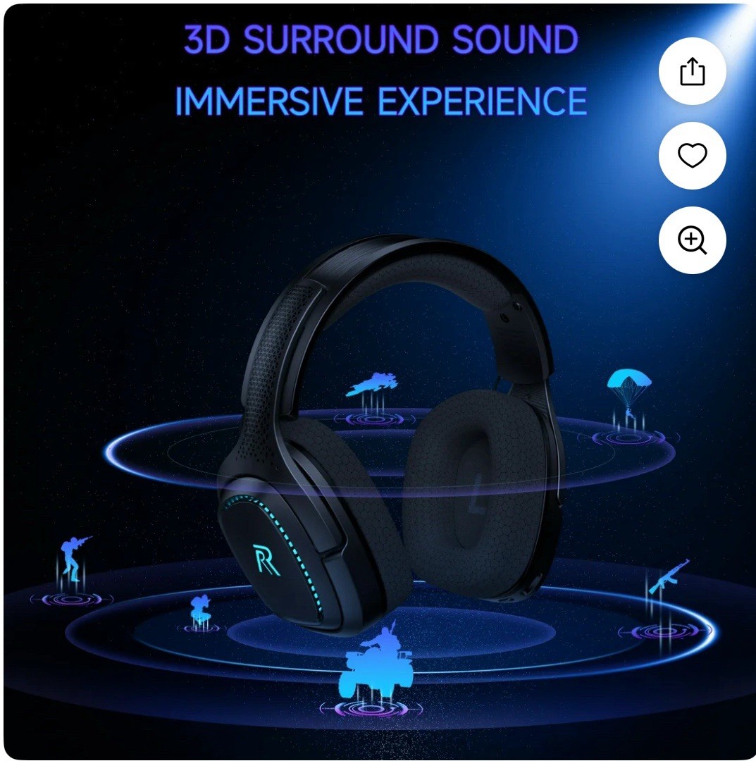 Ffn 2.4GHz Wireless Gaming Headset For Ps5/ps4,pc,switch’ Bluetooth 5.2