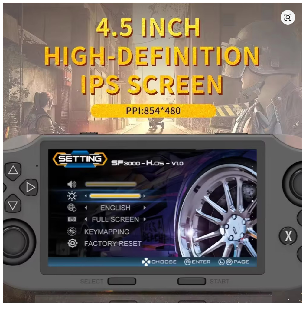 SF3000 Handheld Retro Gaming Console,Video Emulator Console IPS With 20000 Games