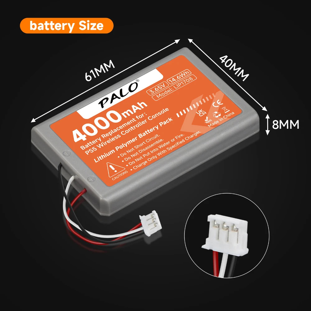 4000mAh PS 5 Wireless Controller Battery Dualsense LIP1708 CFI-ZCT1W CFI-ZCT1J