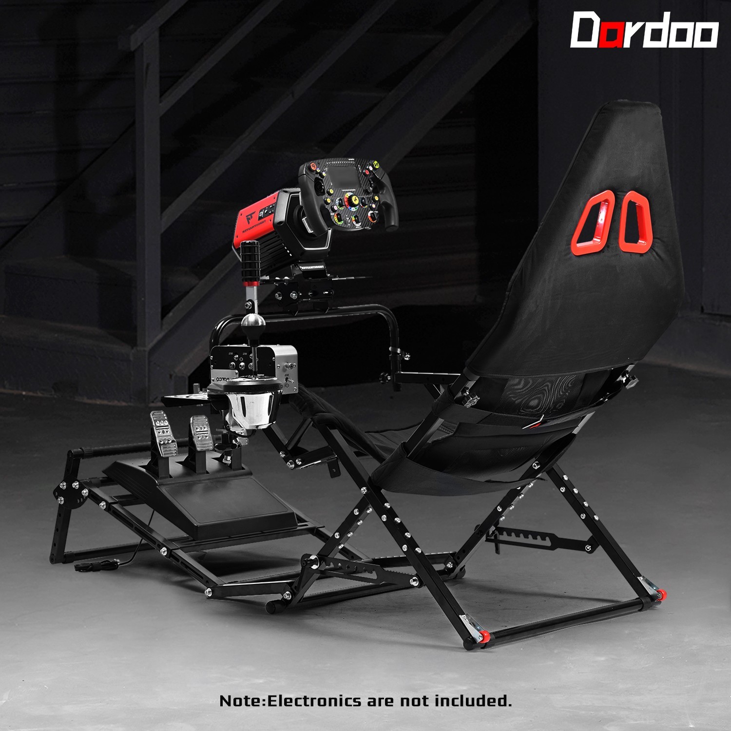 Dardoo Foldable Racing Simulator Cockpit Fit Logitech G923 G29 Moza Thrustmaster
