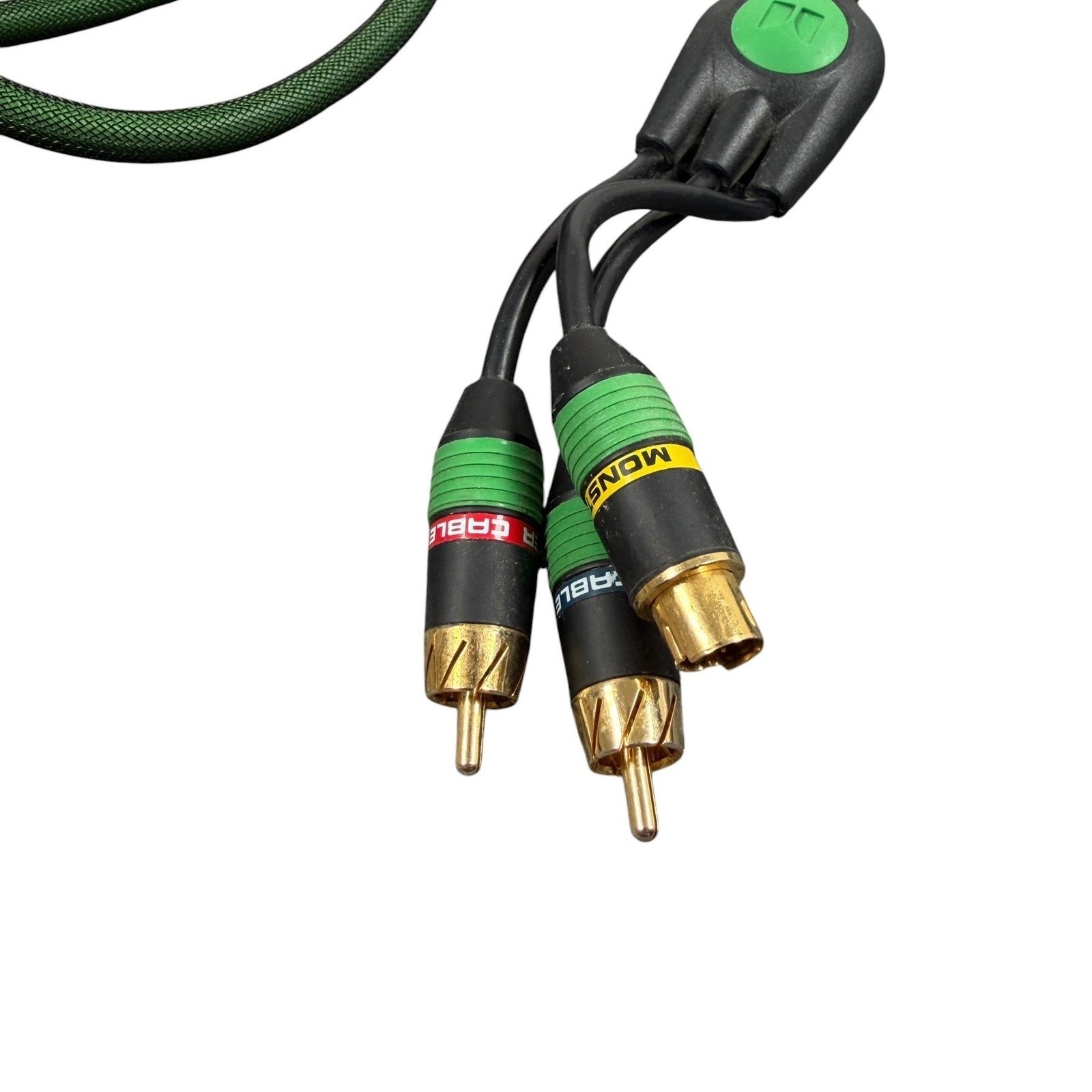 Monster Game Component A/V Cable for Xbox Green Braided Gold Plated High Def