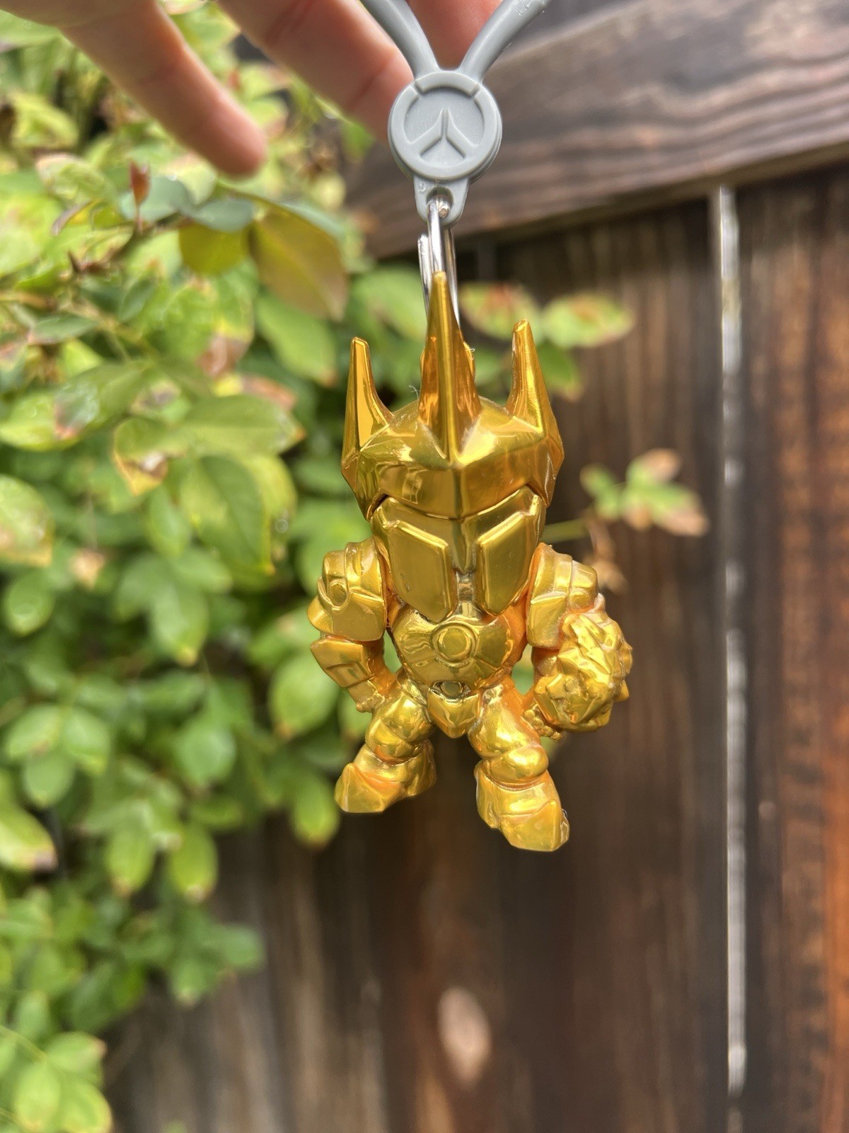 Overwatch Reinhardt Gold Backpack Hanger Keychain Clip