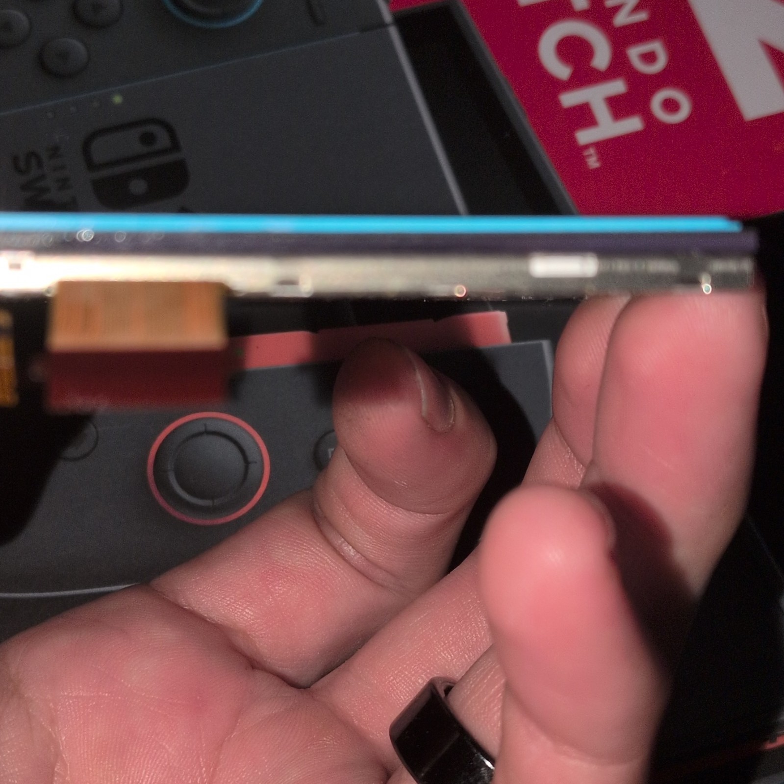 Nintendo Switch Replacement LCD Screen Display Module w/ Ribbon Cable Blue Frame