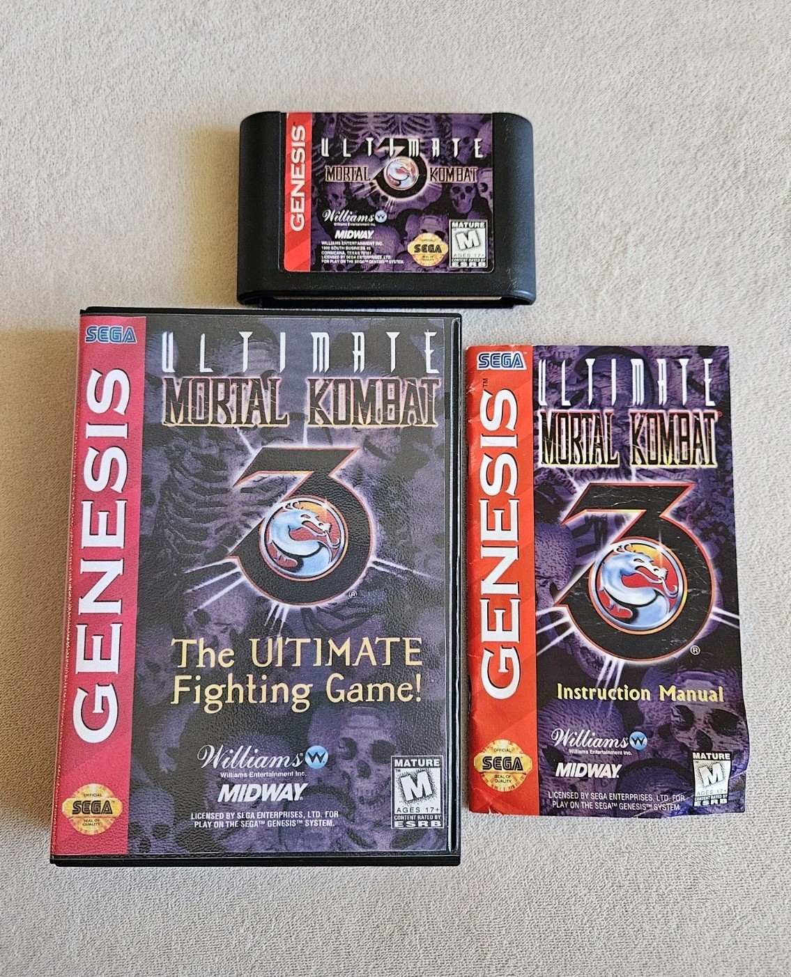 ULTIMATE MORTAL KOMBAT 3 SEGA GENESIS COMPLETE IN BOX READ DESCRIPTION