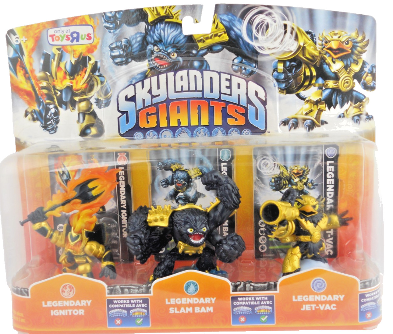 Skylanders Giants Toy R Us Exclusive 3 Pack Legendary Ignitor, Slam Bam, Jet-Vac