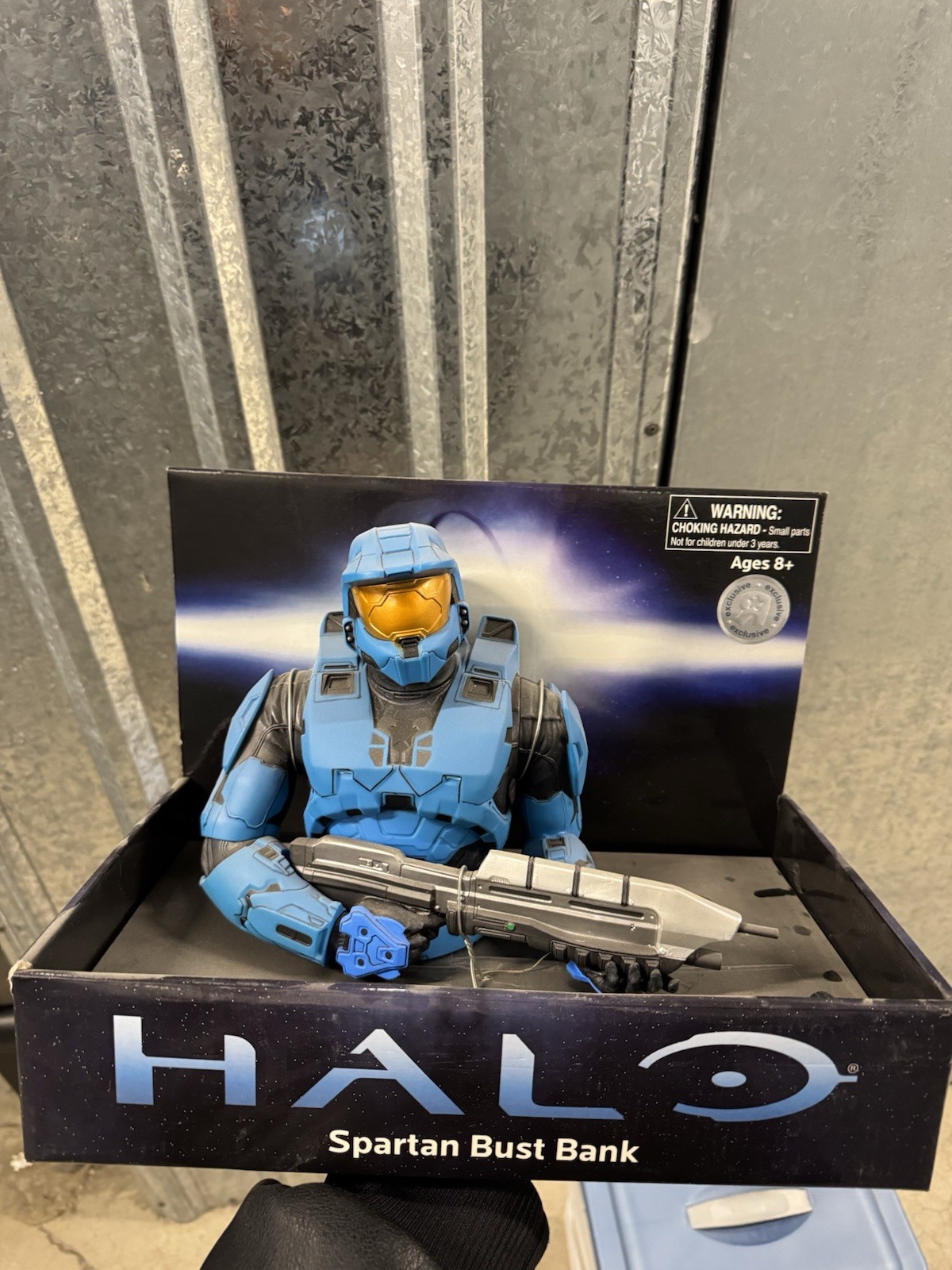 343 Halo 3 Blue Spartan Diamond Select Vinyl Bust Piggy Bank NIB MINT