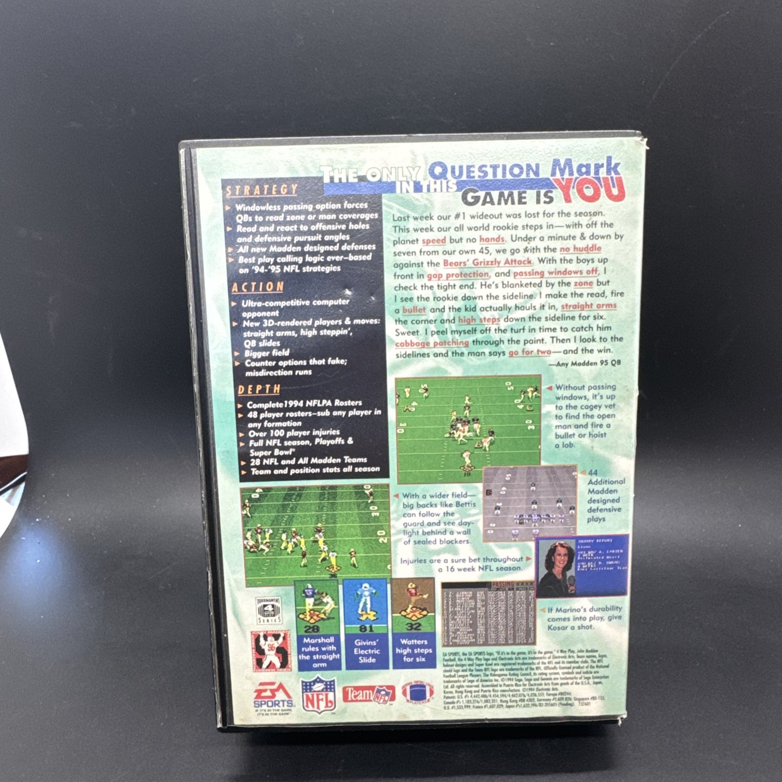 EA SPORTS Madden NFL 95 Sega Genesis Cartridge, Case & Manual American Football