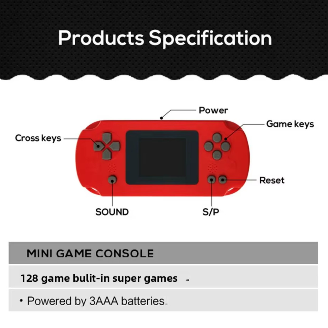 GAMINJA GC31 Retro Mini Handheld Video Game Console Portable TFT Color Screen