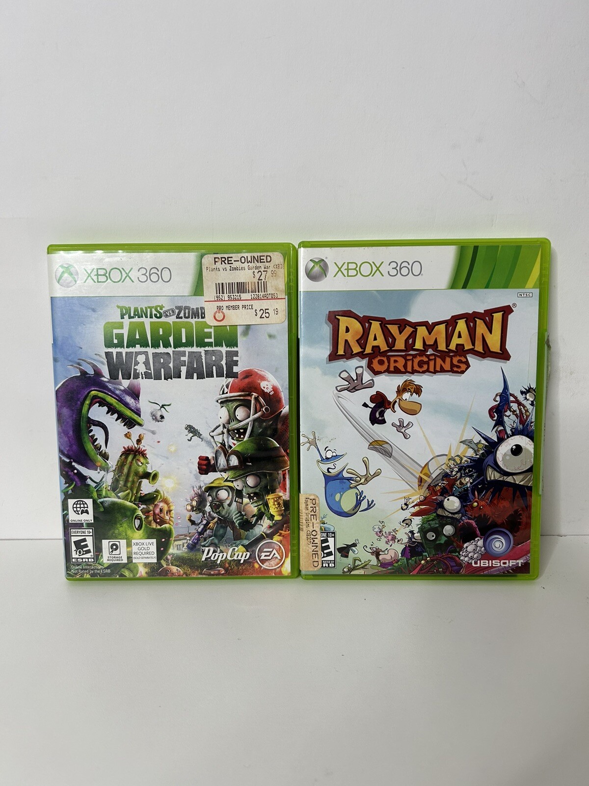Xbox 360 Rayman Origins PVZ Plants vs Zombies Garden Warfare Lot