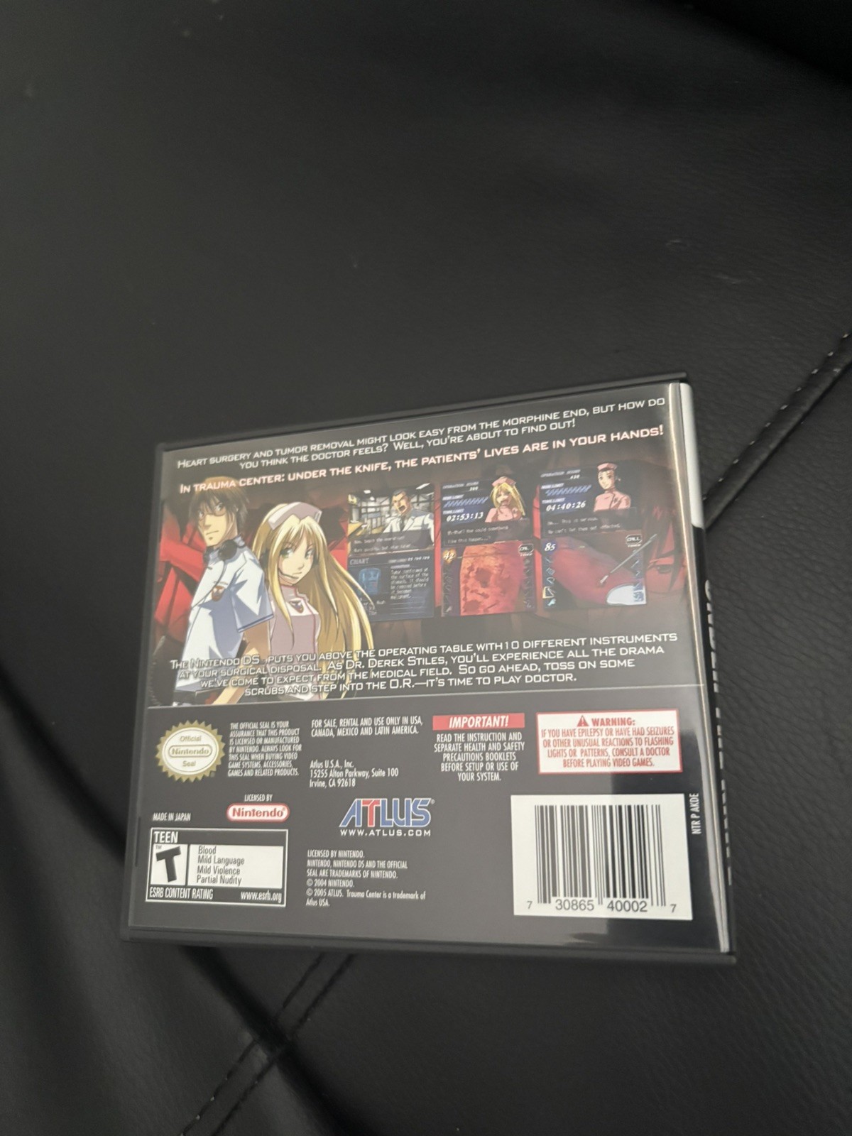Trauma Center: Under the Knife (Nintendo DS, 2005) complete