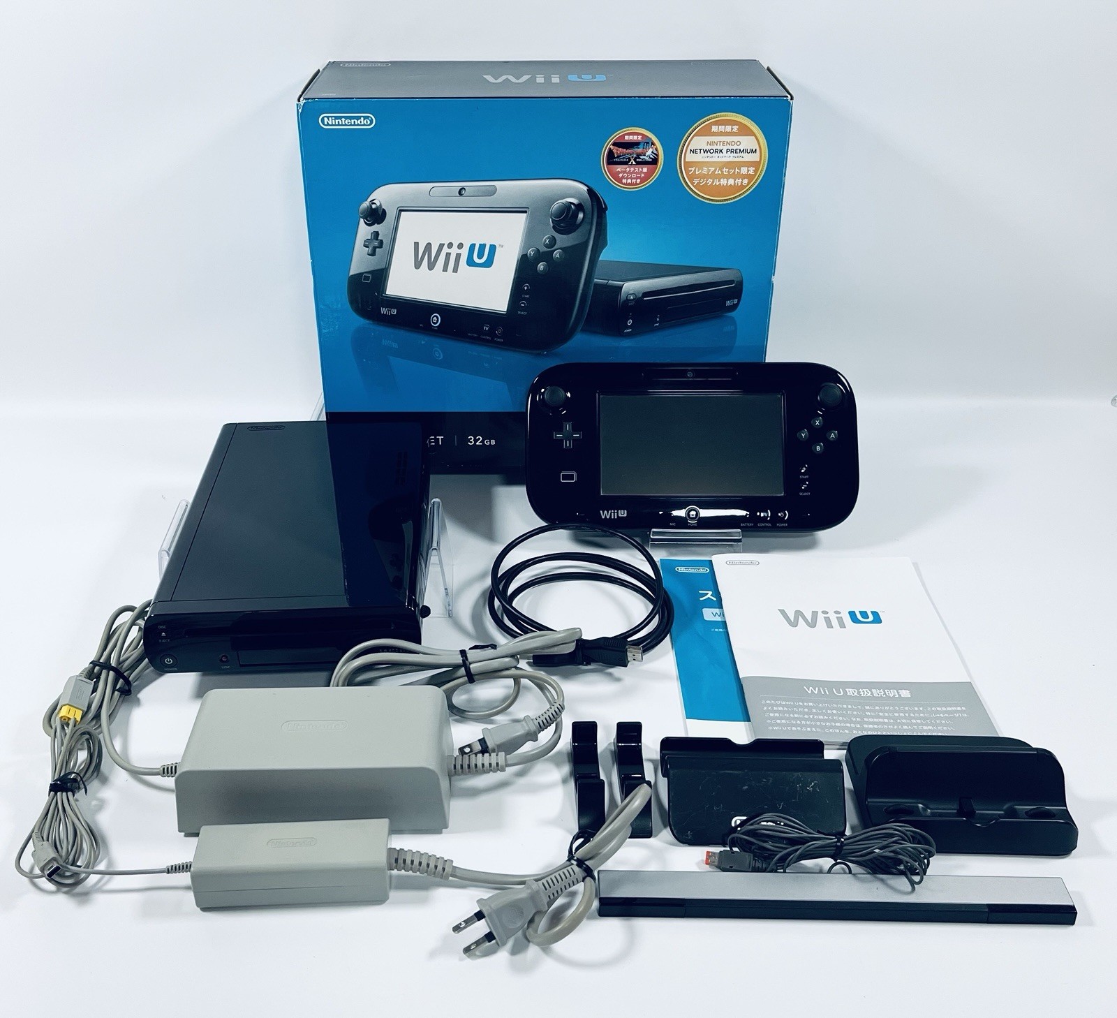 Nintendo Wii U Premium Set 32GB Black Console Japan Ver. Complete Boxed Tested