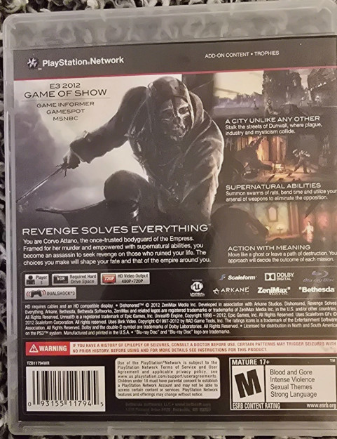 PS3 7 Game Lot inFamous Mass Effect 3 Watch Dogs Dishonored Tomb Raider MK vs DC