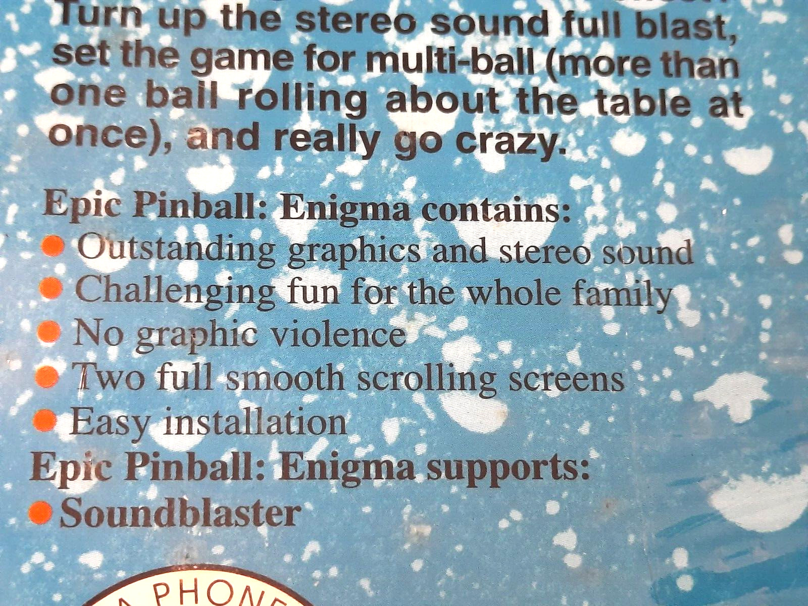 Vintage sealed ENIGMA PINBALL 3.5 diskette PC computer game 1994 NOS