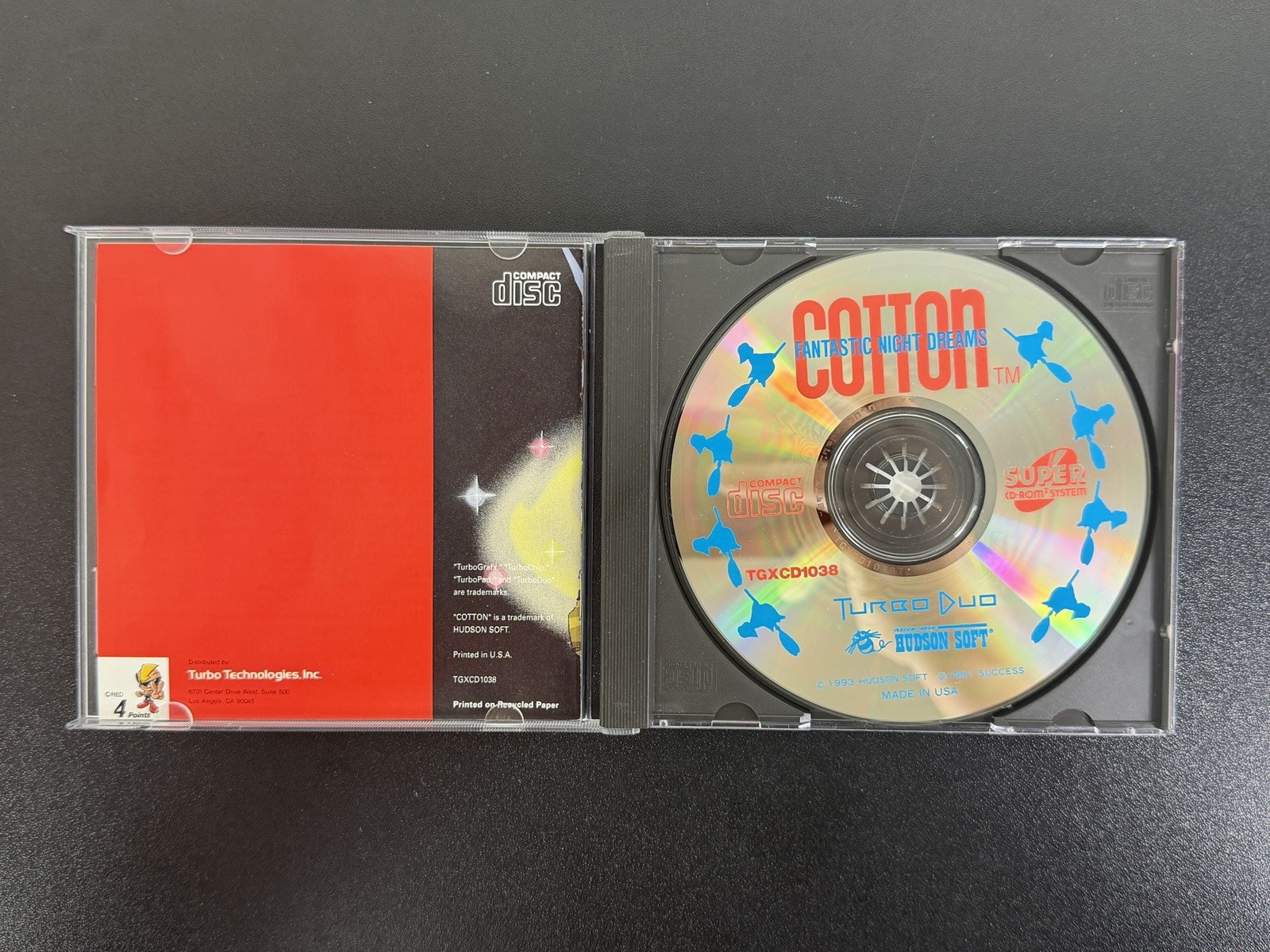 Cotton Fantastic Night Dreams TurboGrafx CD CIB Complete US Version Excellent