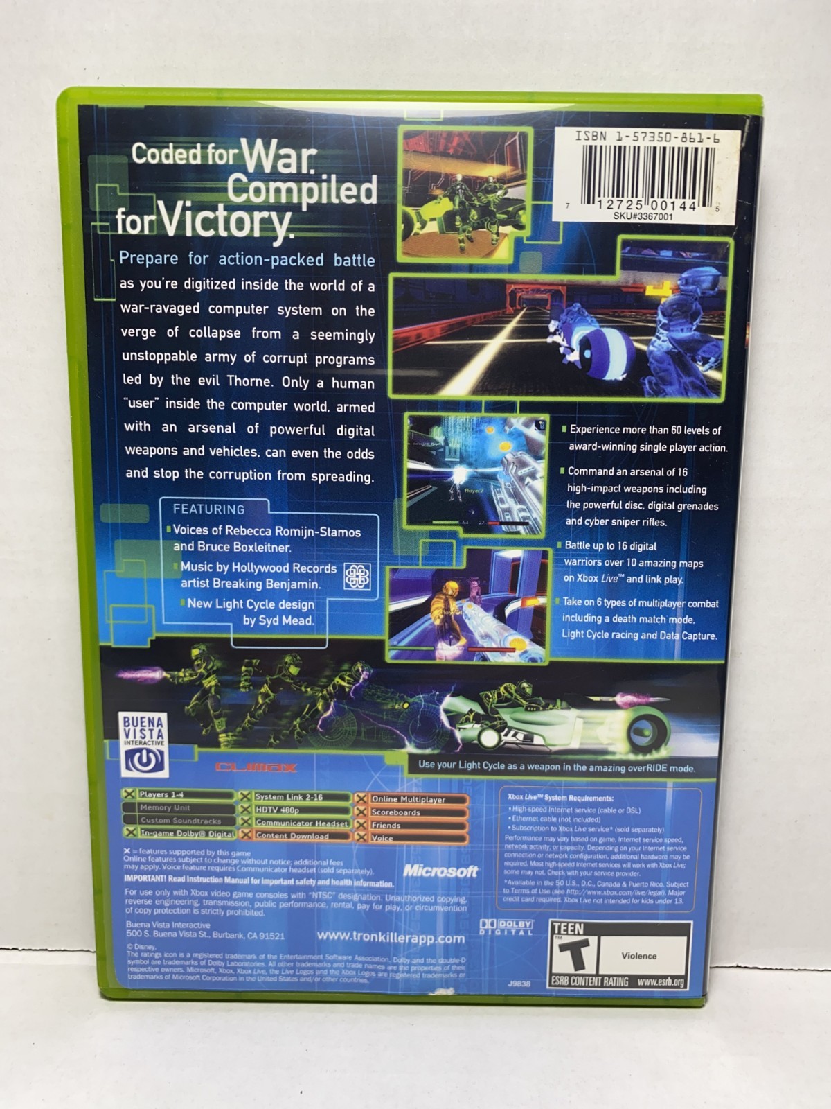 Tron 2.0 Killer App Xbox CIB Complete w/ Manual & Reg Card Tested Free Shipping
