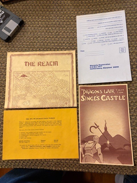 DRAGONS LAIR 3 SINGES CASTLE AMIGA GAME W/ BOX + PAPERS CLASSIC COMPUTER