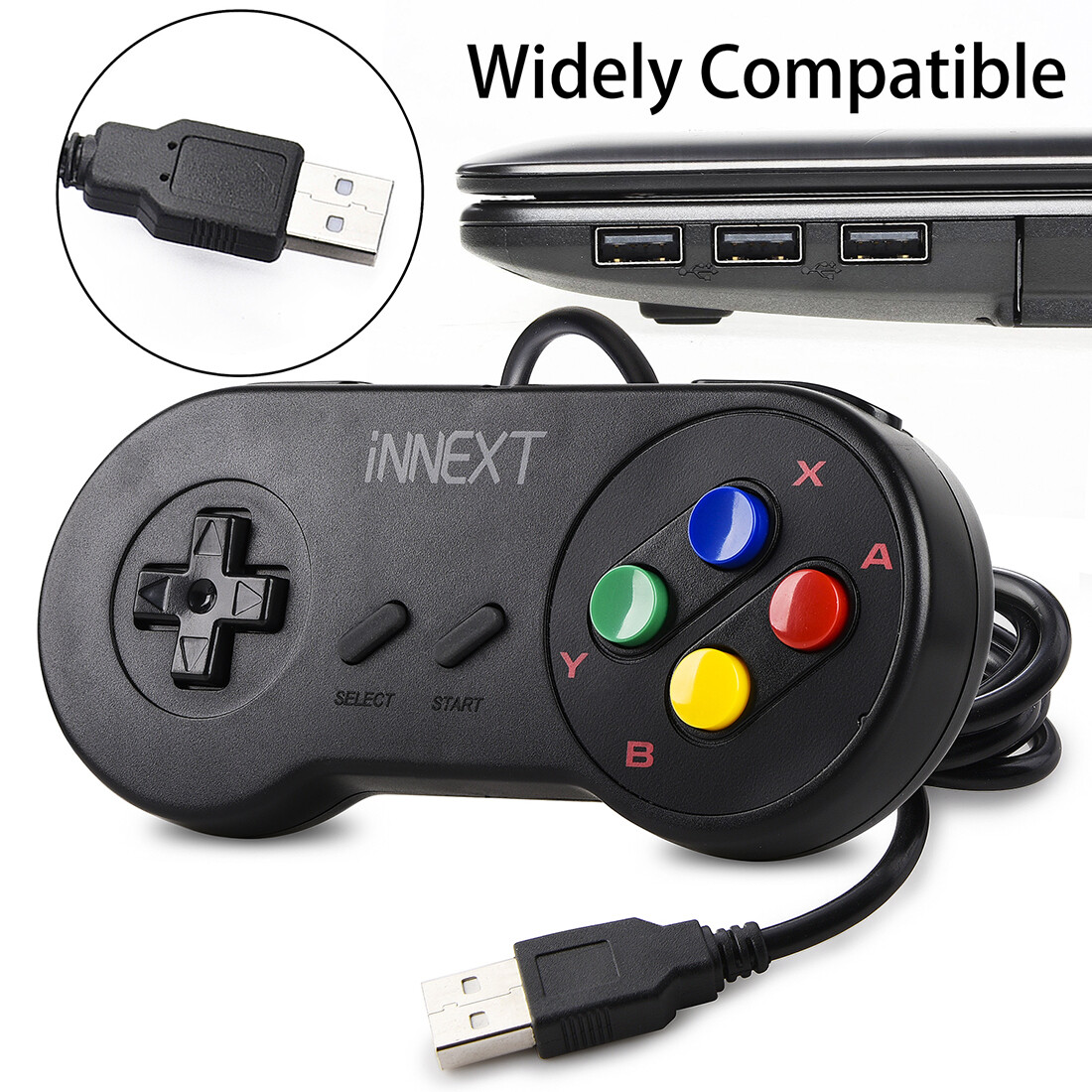 1/2 Pack SNES NES USB Super SNES USB Controller Gamepad For PC Mac Raspberry Pi