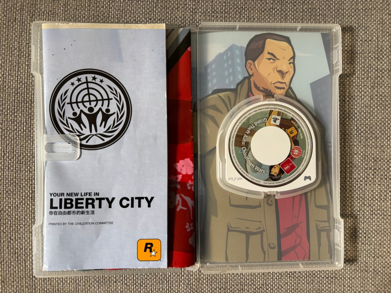 psp GRAND THEFT AUTO Trilogy + MAPS Vice City China Town Liberty City Games