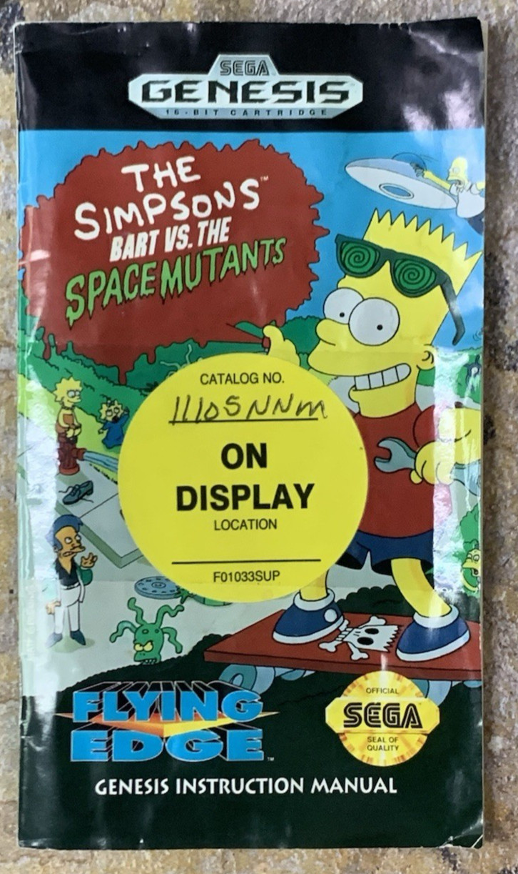 Simpsons: Bart vs. The Space Mutants CIB – Sega Genesis