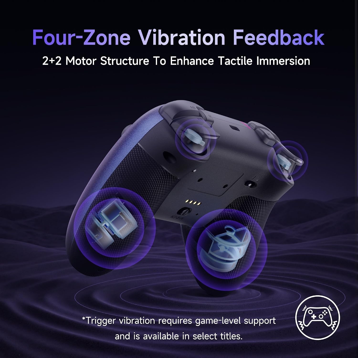 Ultra-Responsive X05 Pro Wireless PC Controller with 1000mAh Battery, Purple