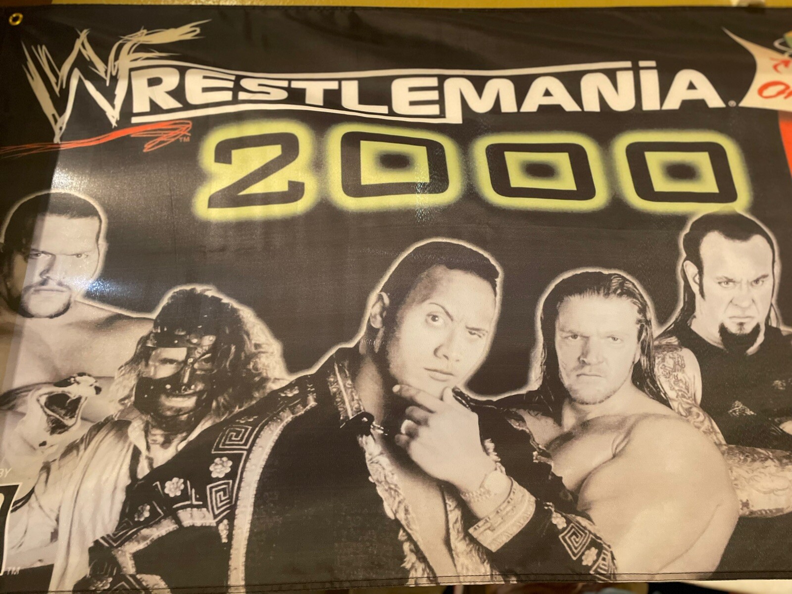 WWF Wrestlemania 2000 Nintendo N64 5ft Flag Banner Poster 1999 64 THQ WWE Rock