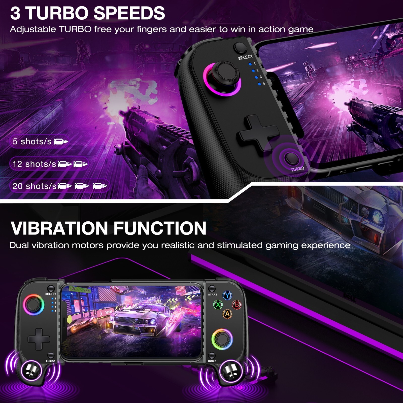 Phone Controller for iPhone/Android with Hall Joystick,Android&iOS Controller
