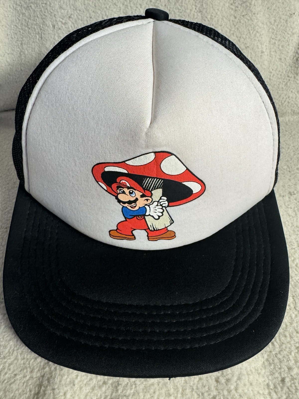 Super Mario Bros Vintage Hat Nintendo Licensed Mushroom Trucker Nostalgia 2003