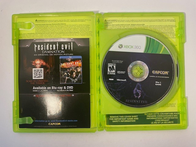 Resident Evil 6 (Microsoft Xbox 360) w/Man Tested Works
