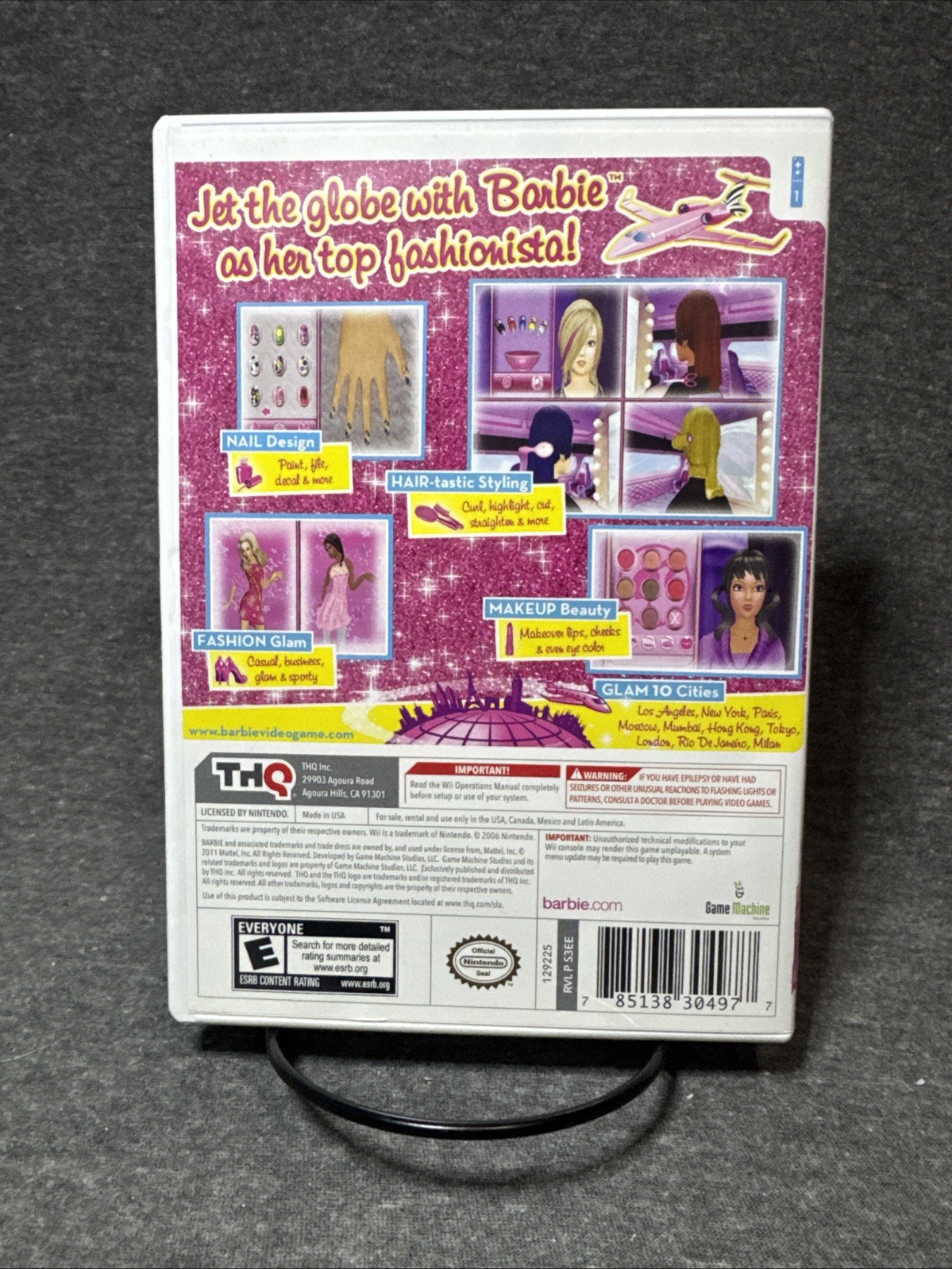 Barbie Jet Set & Style W/ Slipcover Nintendo Wii CIB 21