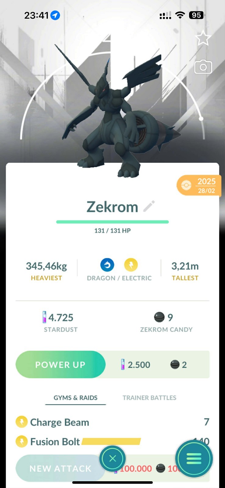 Pokemon G0 – combo 4 non shiny Background GoTour – reshiram – 2 kyurem – zekrom