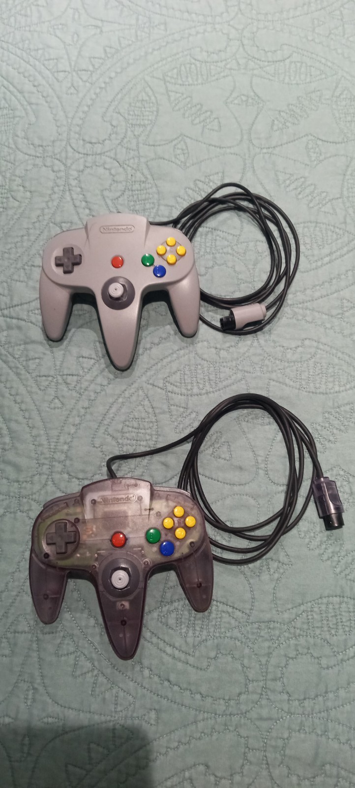 Nintendo 64 Original System Console with 2 Original Controllers, Cords & T-Packs