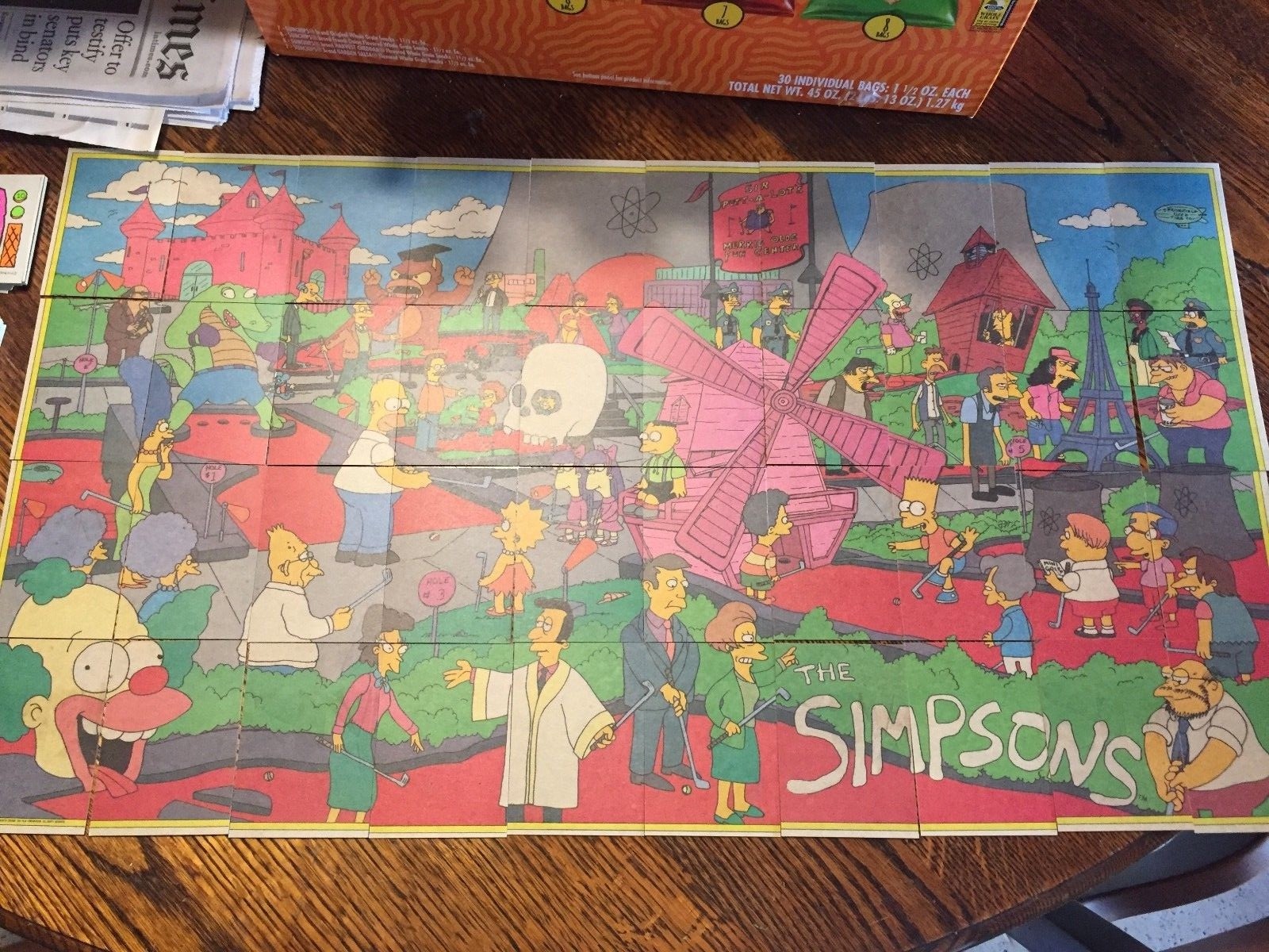 Vintage 1990 Simpsons Trivia Game Poster Puzzle Cards Matt Groening ‘TOPPS’ 1-88