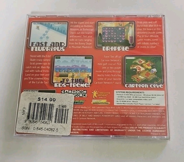 Cartoon Network All-Stars PC CD-Rom Game SEALED 4 Great Games Rated E