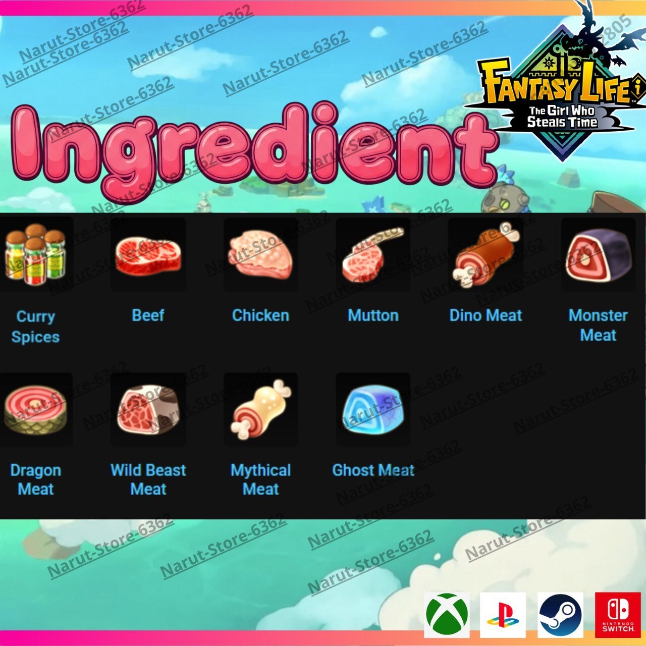 Fantasy Life I: Ingredient Material Bundle crafting The Girl Who Steals the Time