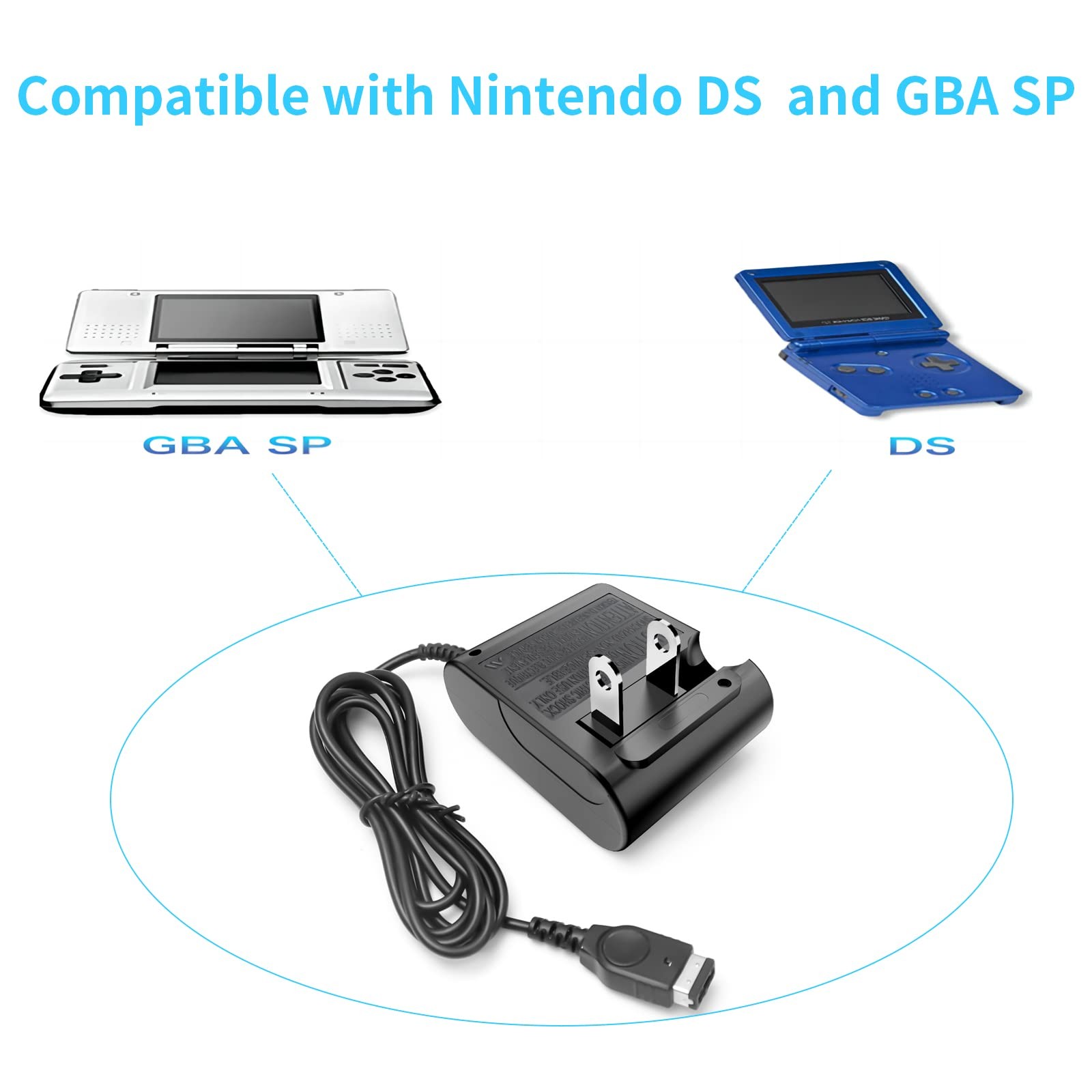Gameboy Advance SP AC Adapter & Travel Charger – 5.2V 450mA Power Cord for Ni…
