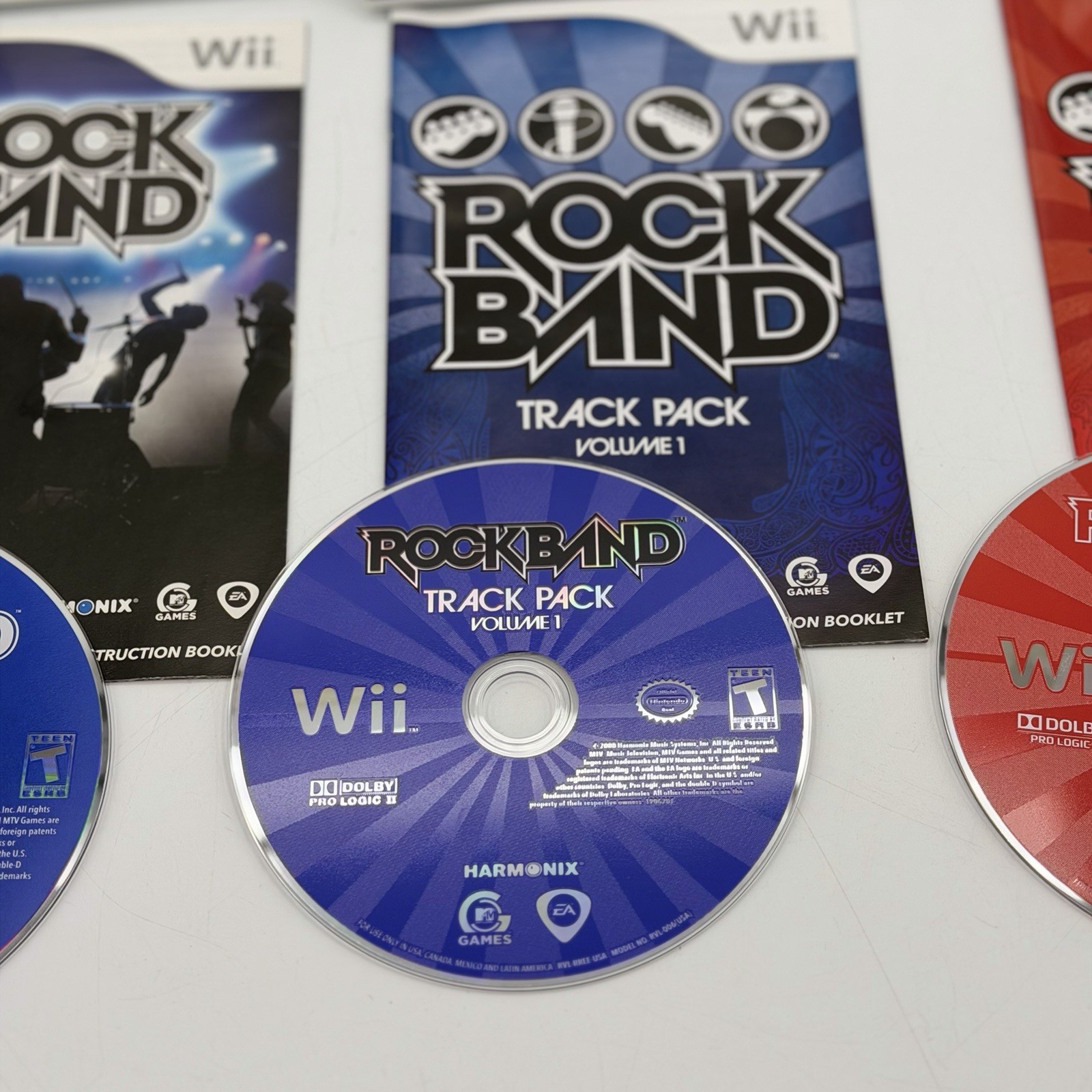 Wii Rock Band 3 Game Lot – Rockband 1 & Track Pack Vol 1 & 2 Vintage Nintendo