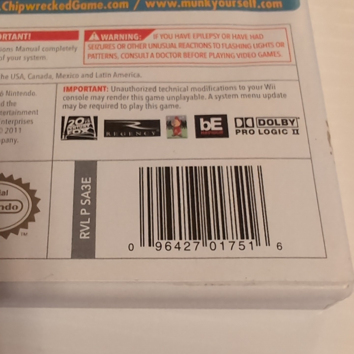 Alvin and the Chipmunks: Chipwrecked Nintendo Wii 2011 Complete And Tested